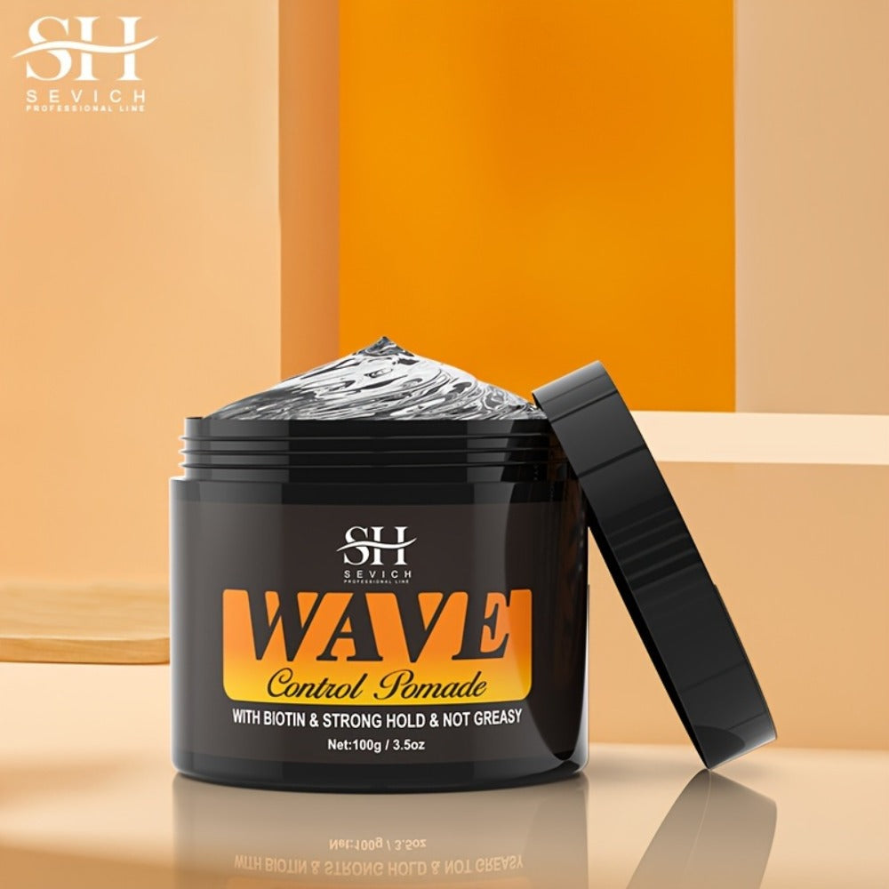 360 Wave Pomade Strong Hold Hair Styling with Jojoba Oil — Frizz Control Moisturizing Formula for Dreads Locks Twists Coily Curly Wavy Hair Men Grooming Daily Hair Care Set
