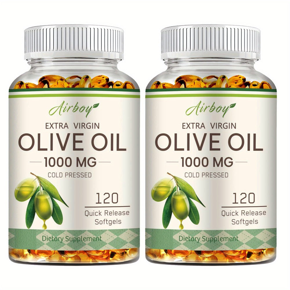 Capsules of Extra Virgin Olive Oil - Containing Omega-9, Omega-6, And Palmitic Acid, Cardiovascular Wellness - High-Quality Supplement - 120pcs