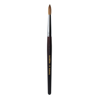 Kolinsky Acrylic Nail Brush Round Head Red Wine Wooden Handle Professional Brush for Acrylic Extension Nail Art Sculpting Manicure Salon Home Use Sizes #8 #10 #12 #14 #16 #18