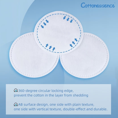 Makeup Remover Pads 600 Count Soft Hypoallergenic Lint-Free Cotton Rounds - 360° Locking Edge Unscented Absorbent Disposable Face Pads for Makeup Removal Toner Skincare Women