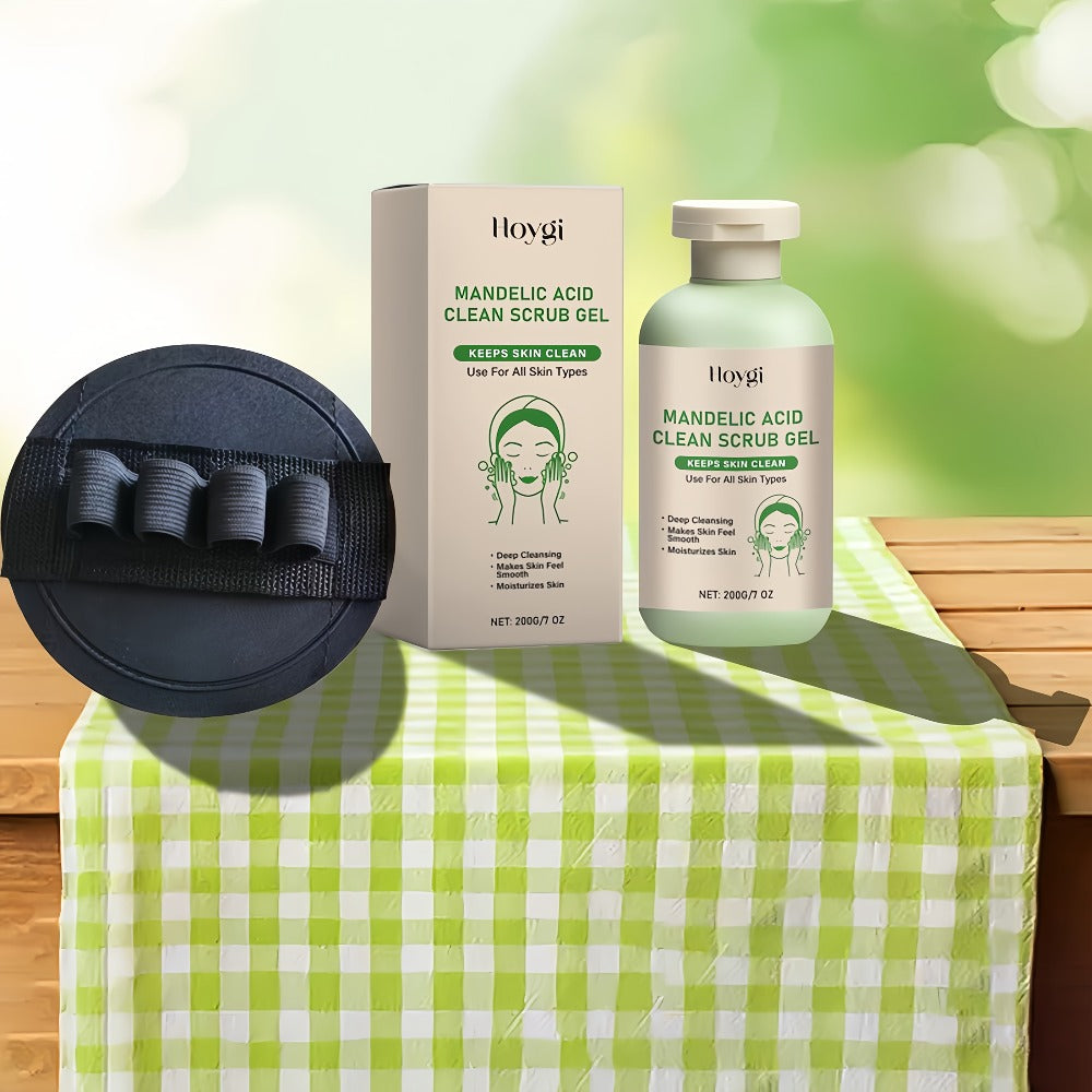 2pcs Mandelic Acid Exfoliating Gel And Five-Finger Mud Scrubber Combo Set Gently Cleanses And Moisturizes Skin, Leaving It Refreshed And Smooth. Maintains Skin Hydration After Use. Suitable for All Skin Types. The Perfect Gift Set for Halloween