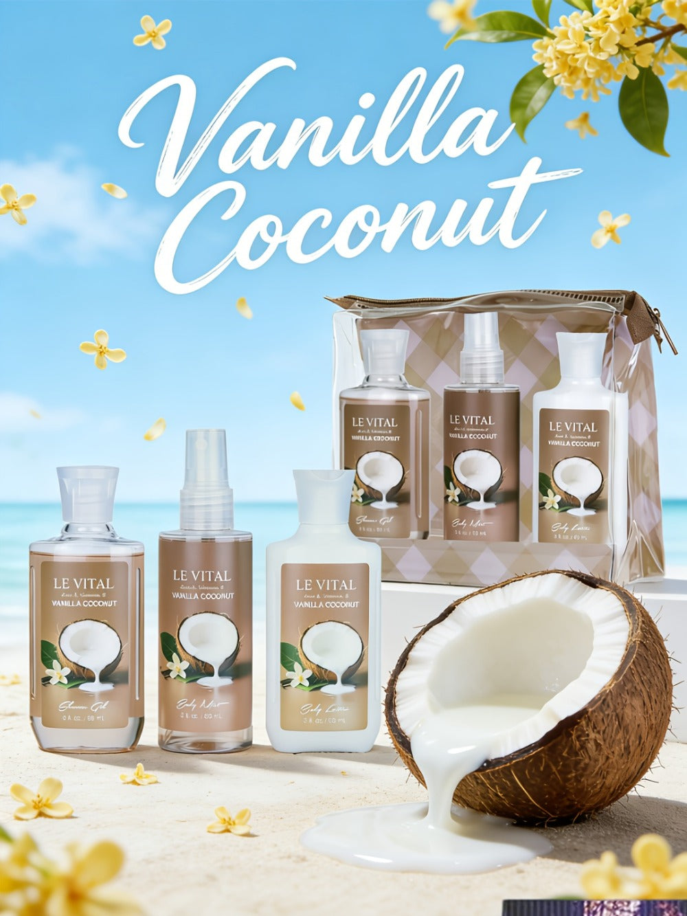 Skin Scent Bath And Body Care Set, Floral Fragrance Includes Creamy Body Lotion/Shower Gel/Fragrance Mist, Ideal Moisturizing Care for Women, Weekly Exfoliating Routine, Nourishing The Perfect Gift for Wife Or Girlfriend! Holiday Body Care Gift Set