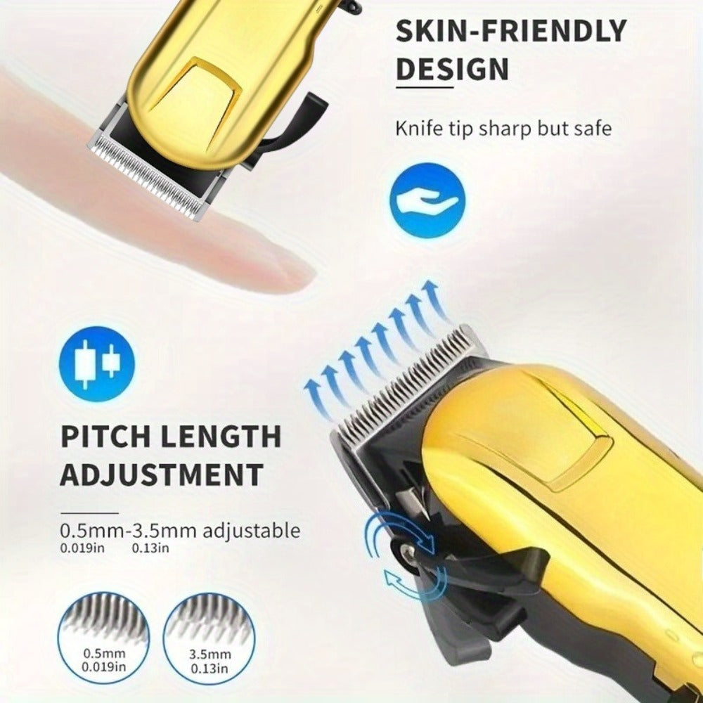 Professional Hair Clipper Set for Men, Featuring an Adjustable Alloy Blade, Quick USB Charging, Suitable for Home Use, Salons, And Travel. A Perfect Gift for Husbands, Boyfriends, Fathers, Or As a Christmas Present