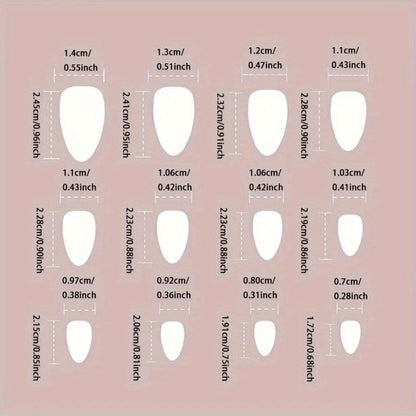 Almond Press On Nails 96pcs Ice Pink Gradient - Flower Butterfly Design Glossy Full Cover False Nails Shiny Nail Tips 4 Pack Daily Wear Nail Art Kit for Women Girls