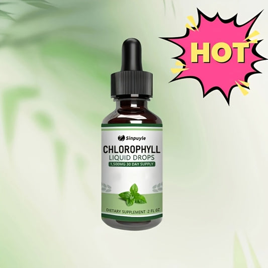 Chlorophyll Liquid Drops - Immune Support, Internal Deodorizer & Skin Health Supplement, 4 Month Supply, Natural Mint Flavor