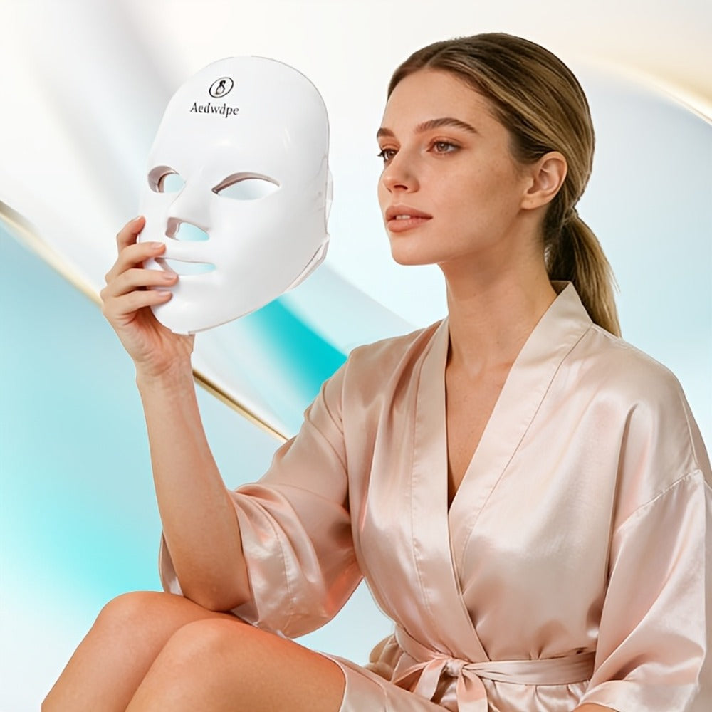 Ideal Holiday Gift, 7-Color LED Light Skincare Device, Multifunctional Home Beauty Tool, Facial Available, Ideal For Personal Care And As A Gift For Mother'S Day Or Girlfriend