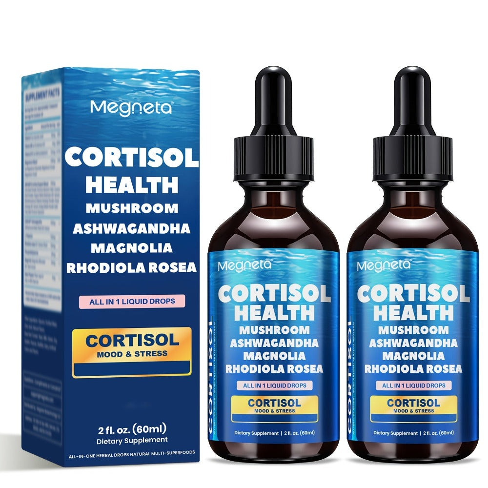 Cortisol Liquid Drops- Stress Eating/ Cortisol Belly/ Emotional Management-with Magnesium Glycinate & KSM-66 Ashwagandha & L-Theanine & Natural Herbal- Sublingual Drops-99% Absorption(2fl. Oz./ 2.03oz)