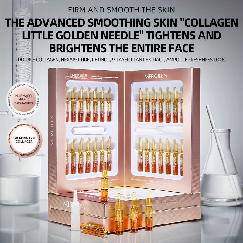 1 MERCILEN Collagen Peptide Retinol Firming & Brightening Serum - Wrinkle, Collagen Boosting, Sensitive Light Beige (No Fragrance), Retinol-Infused Moisturizing Face Serum for &, Dropper Applicator