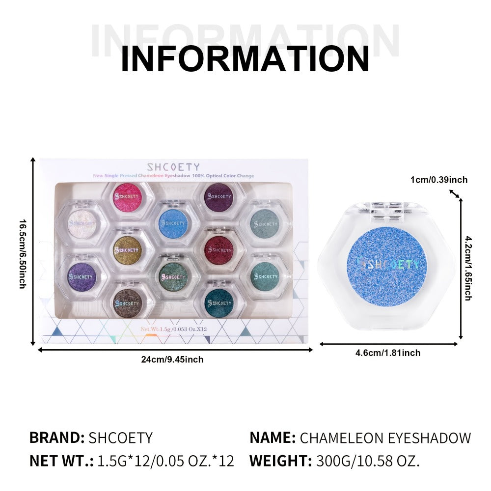 12pcs Chameleon Eyeshadow Palette Set, Eye-modifying Pearlescent Eyeshadow Palette, Eye-brightening Eyeshadow, Essential Easter Gifts for Women