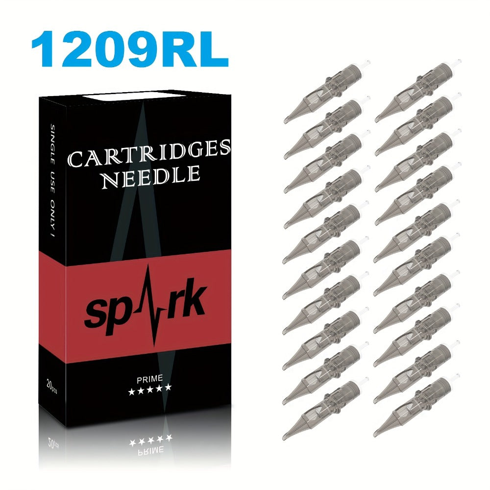 20pcs/box SPARK Tattoo Disposable Cartridge Needles, 12 Series Tattoo Needle For Tattoo Artists And Beginners Type: RS/RL/M1/CM