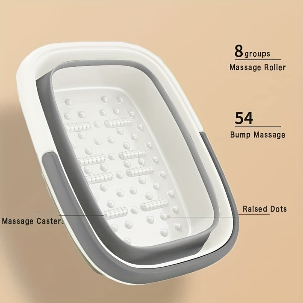 Collapsible Foot Soak - Sturdy Travel Spa Container with Handle, Compact Design for Home, Salon, And On-The-Go - Easy to Clean Foot Soak Container And Laundry Basket, Robust Build