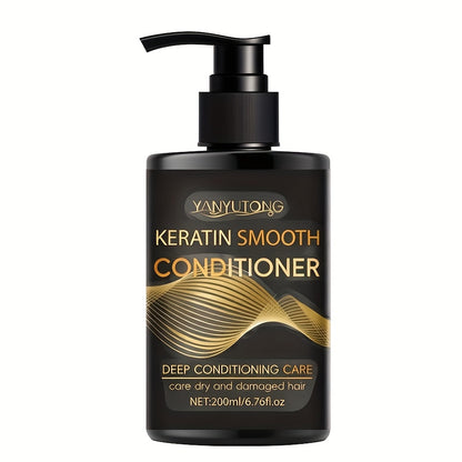 Keratin Shampoo & Conditioner Hair Care Set Moisturizes Scalp Repairs Breakage Splits for Color-Treated Heat Damaged Hair All Hair Types 200ml Each