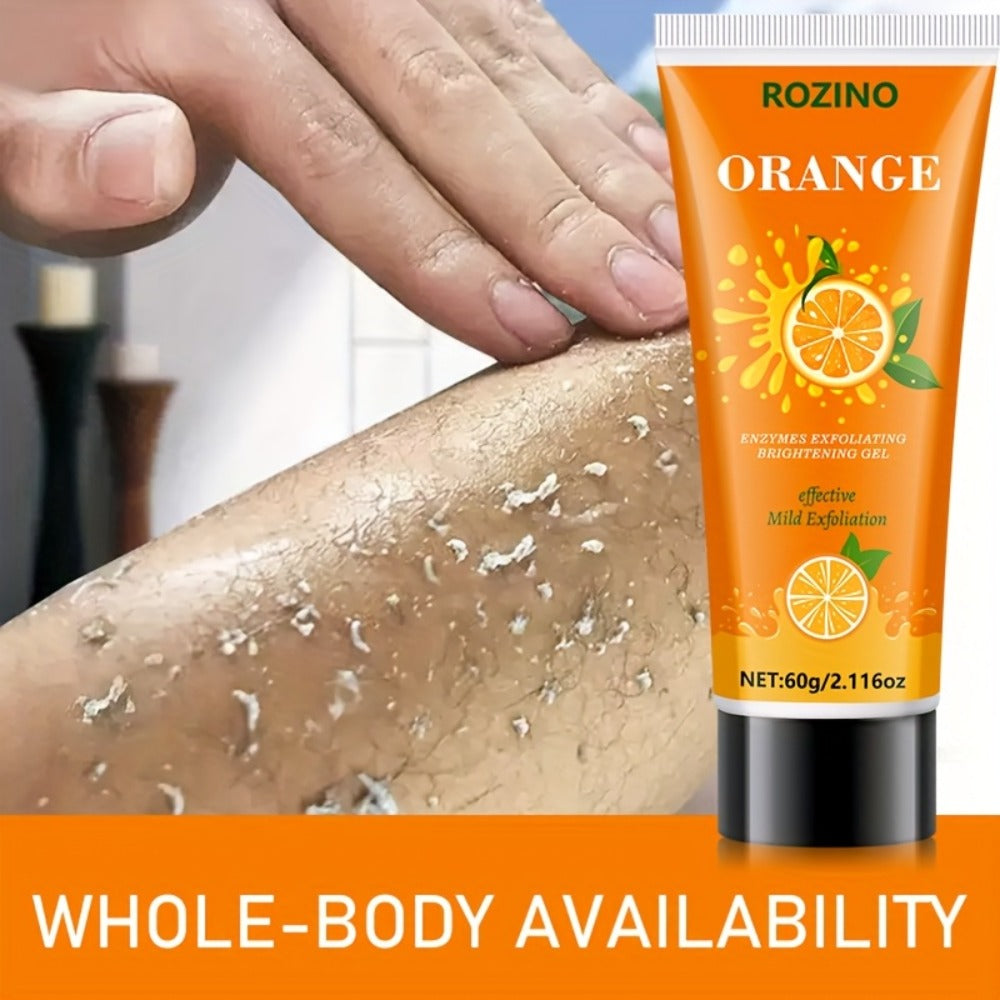 60g Orange Enzyme Cleansing Gel - Gentle Exfoliating & Moisturizing Gel with Aloe Vera, Hyaluronic Acid & Vitamin C - Deep Pore Cleansing for Body, Face