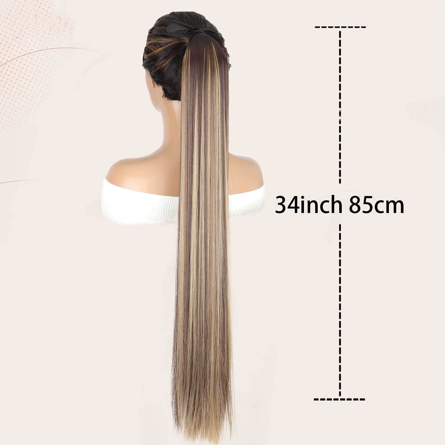 Stylish Long Ponytail Wig for Women Made from High-Temperature Fiber, Featuring Straight Hair And a Easy Design, Perfect for Everyday Use And Festive Occasions