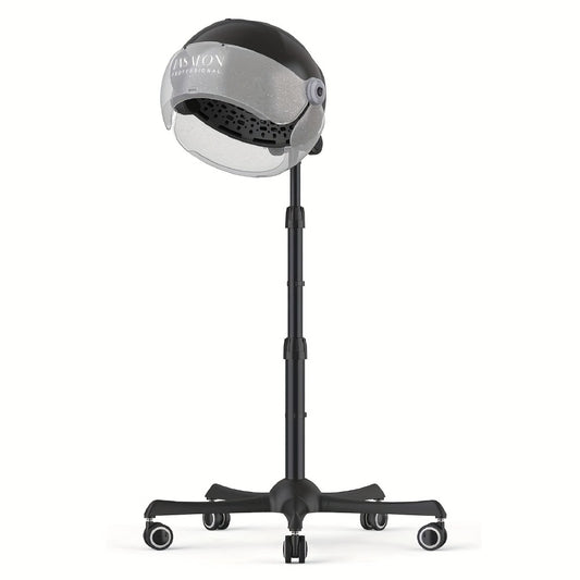 Hooded Hair Dryer 1875W Ionic Standing Bonnet Dryer on Wheels — 3 Heat Settings, Height Adjustable 30–55”, 9ft Cord, Sit-Under Salon Dryer for Home & Salon Use