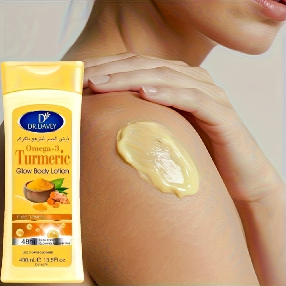 13.5oz Turmeric Body Lotion for Adults - Alcohol-Free Moisturizing Glow Formula with Turmeric Extract, Long-Lasting Hydration for dry & oily Light Beige, Unisex for all Beige Tones &  Light Beige Care, Full-Body Hydration Lotion