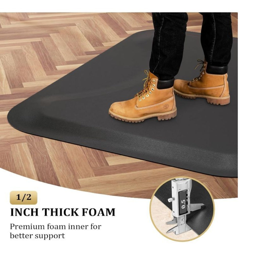 Omysalon Salon Mat for Hair Stylist, Thick Barber Chair Mats with Round Cutout Hair Salon Mats for Hairdresser Standing, Barbershop Beauty Spa Hairdressing Equipment, a Comfortable Gift for Hairdressers
