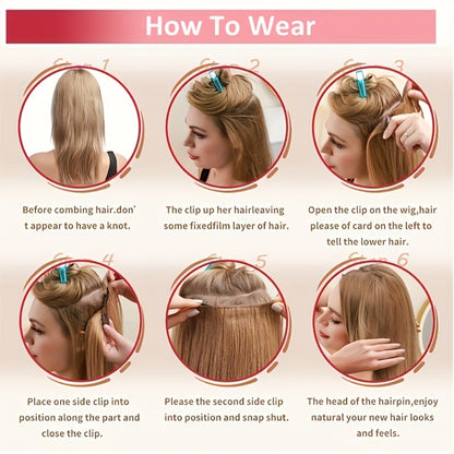Clip In Human Hair Extensions Straight Remy Hair – 8 Piece Full Head Set with Highlighted Blonde Colors, Natural Seamless Look for Women, 8–24 Inch