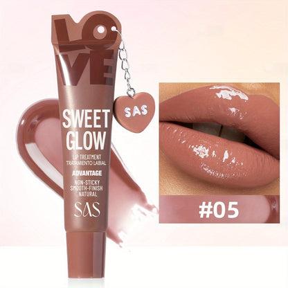 Lip Gloss Heart Pendant — 6 Shades Mirror Shine, Long-Lasting Fade-Resistant Non-Tacky Formula, Vibrant Colors for All Skin Tones, Women's Lip Makeup