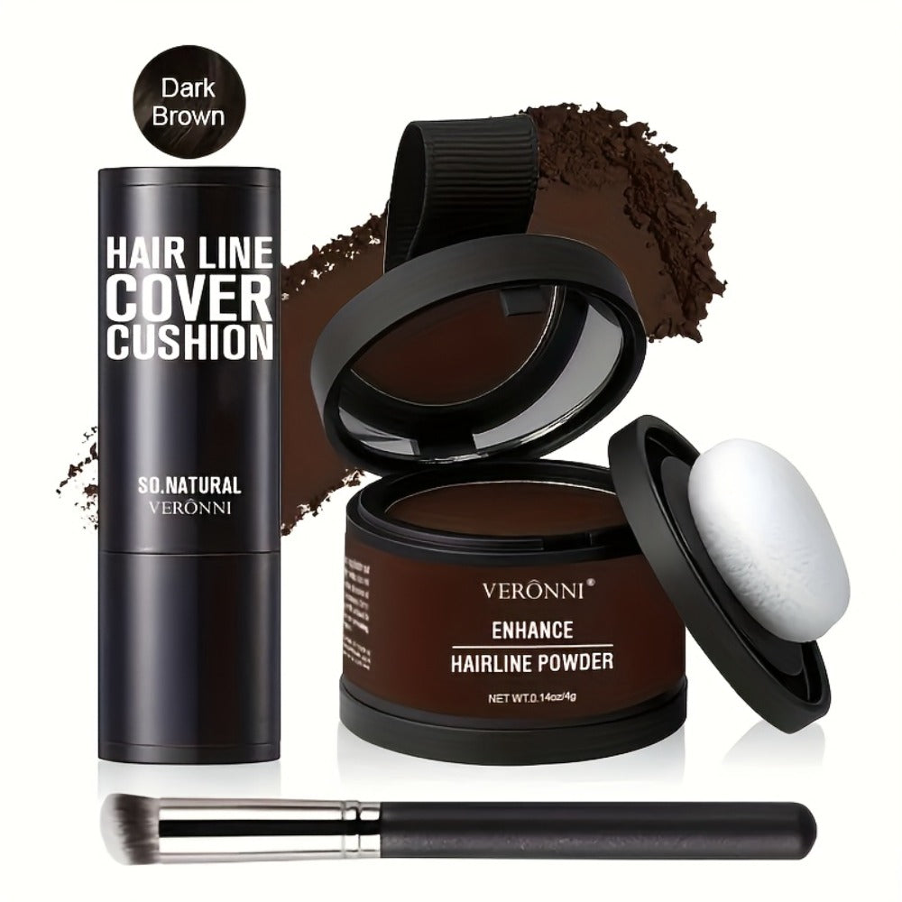 Hair Root Concealer Powder Hairline Touch-Up | Instantly Covers Gray Thinning Hair | Plant-Based Keratin Formula for Men & Women | Multiple Shades with Brush