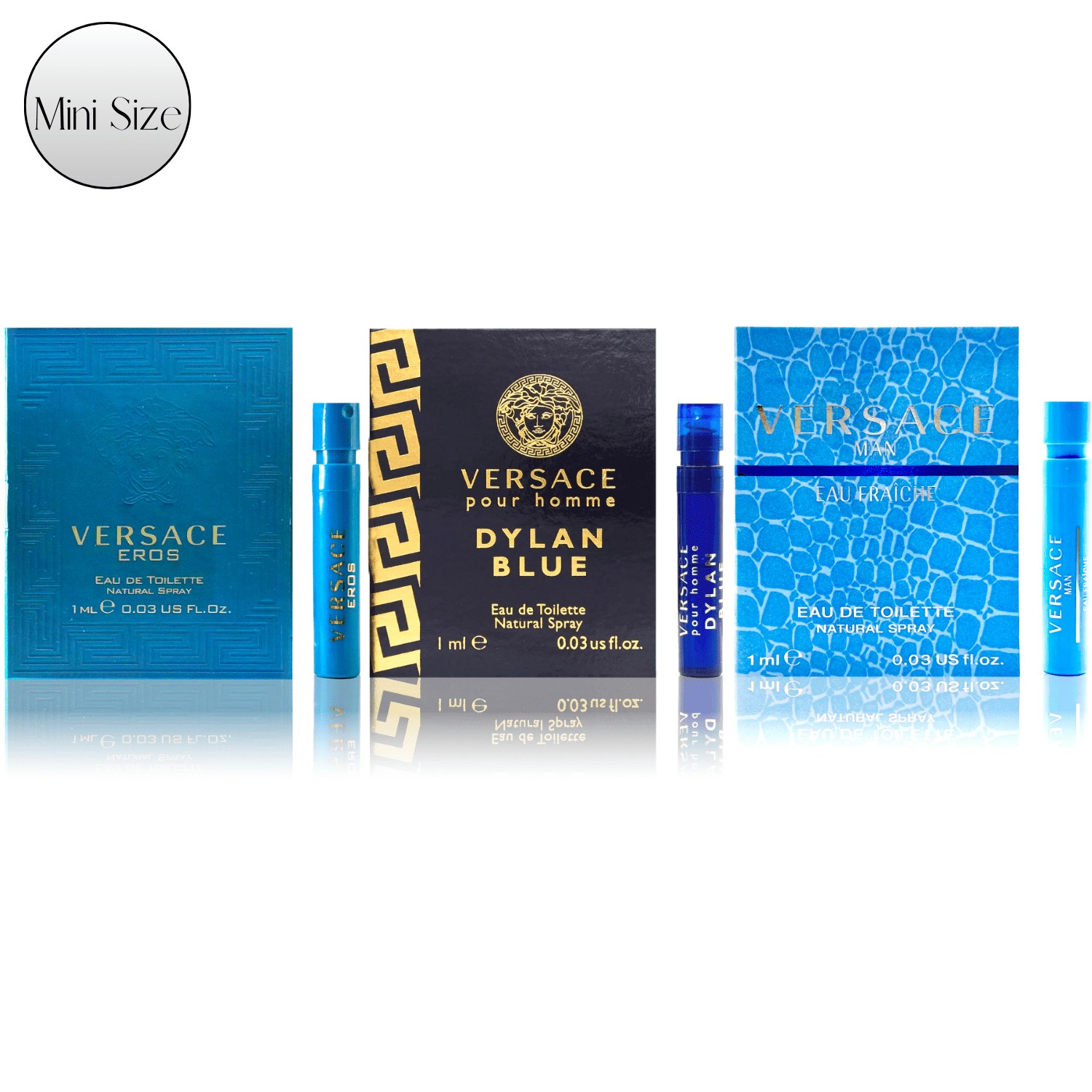 Versace Perfume Collection Discovery Set For Men 0.03 Fl.oz / 1 ml Pack of 3