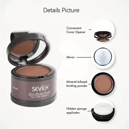 Root Coverage Powder for Thinning Hair - Hairline Concealer with Natural Shadow Effect, Voluminous Lift & Lightweight Formula, Sensitive Scalp Safe, Easy Brush Application for Men & Women All Hair Types