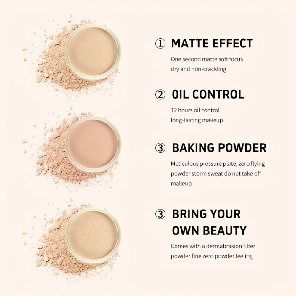 Setting Powder Concealer Kit with Puff & Brush Wet Dry Formula Oil Control Water Resistant Long Lasting - Ivory White Natural Bright Shades Face Makeup