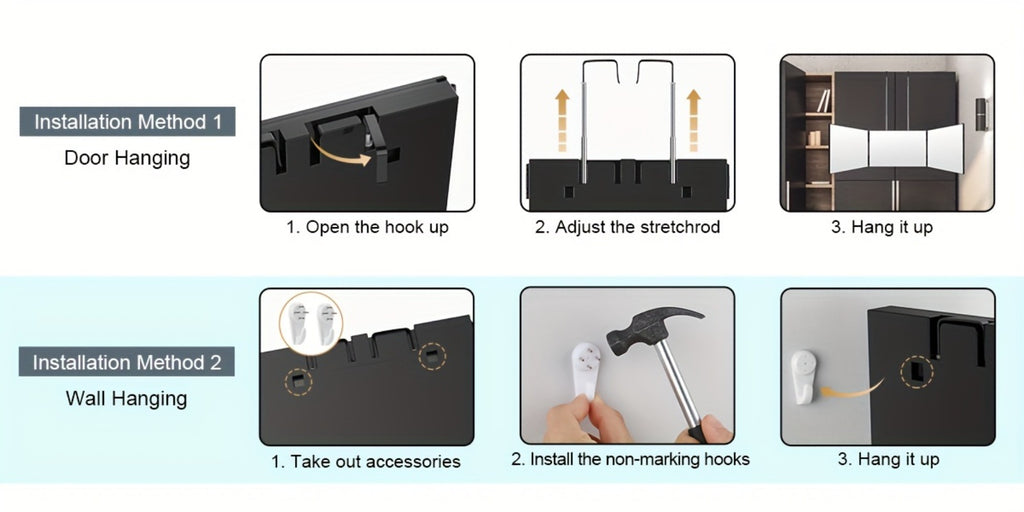 3 Way Mirror for Self Hair Cutting 360 Viewing Angle Self Hair Cutting Mirror, Clear Anti-Fog HD Glass, for Makeup tools Valentine's Day Gifts