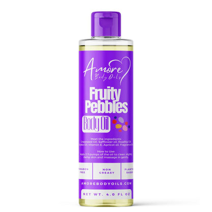 Fruity Pebbles Body Oil — Scented Moisturizing Skin Oil with Citrus, Caramel & Vanilla Notes, Long-Lasting Fragrance, Nourishing Formula for Soft & Smooth Skin