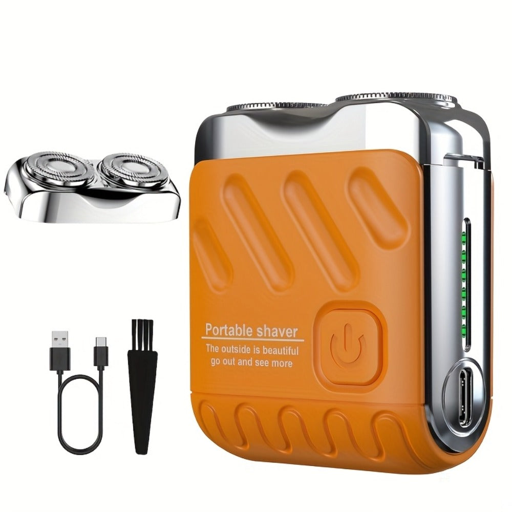 New Mini Version Electric Portable Dual Blade Floating Men'S Electric Shaver, Available In Three Colors, Clean Shaving, USB Charging, Preferred Gift Giving Option