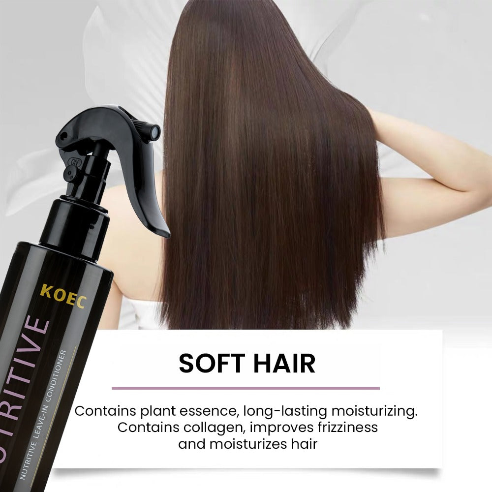 Leave-In Conditioner with Hydrolyzed Keratin & Biotin — Anti-Frizz Detangler, Argan Oil & Plant Extracts, Repairs Split Ends & Breakage, Color-Safe for Curly, Dry & Damaged Hair, 6.76 oz