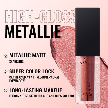 Metallic Lip Gloss High Gloss Long-Lasting Non-Stick Lip Plumper Glossy Lipstick for Women Portable Party Date Daily Makeup Gift 11 Shades