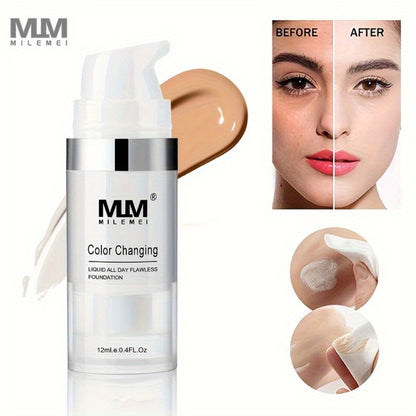 Color Changing Foundation BB Cream Set 3pcs Matte Oil Control Concealer Base Long Lasting Smudge Proof - Light Beige to Medium Shade Travel Size Makeup