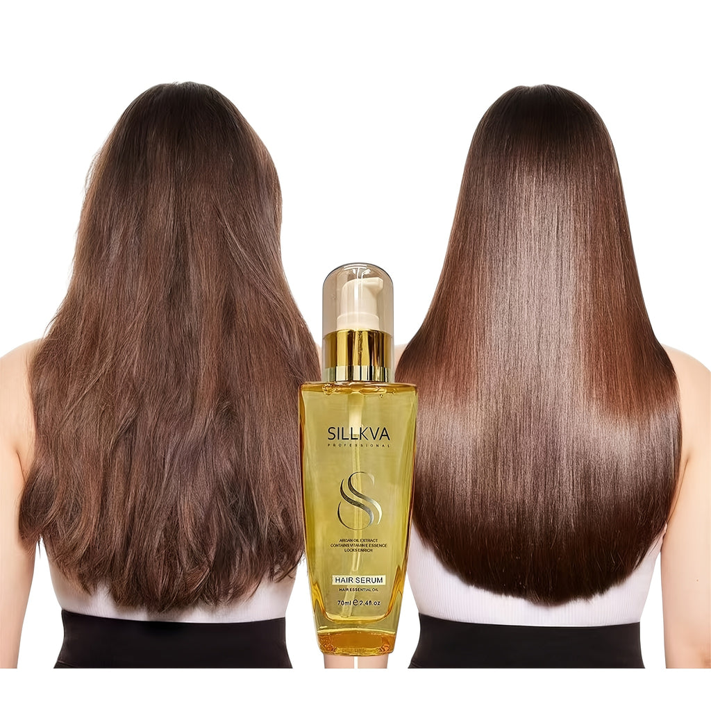 SILLKVA Argan Oil Hair Serum for Dry, Flyaway & Frizzy Hair