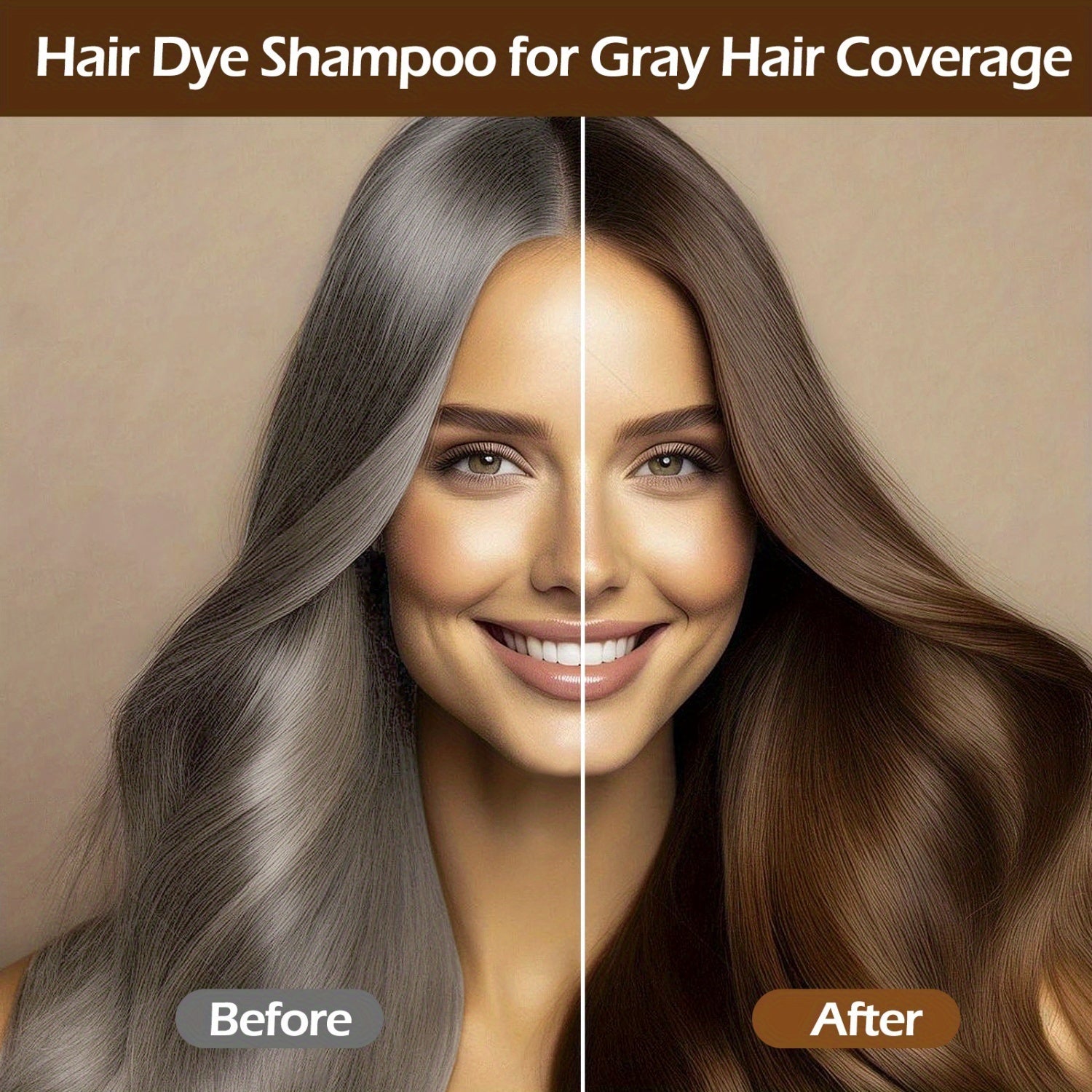2pcs Hair Dye Shampoo For Grey Hair, 16.91oz Herbal Natural Hair Dye 3 In 1, Instant Hair Colour Shampoo, Plant Squalene Hair Shampoo, Hair Dye Hair Color Shampoo Coloring In Minutes For Women Men