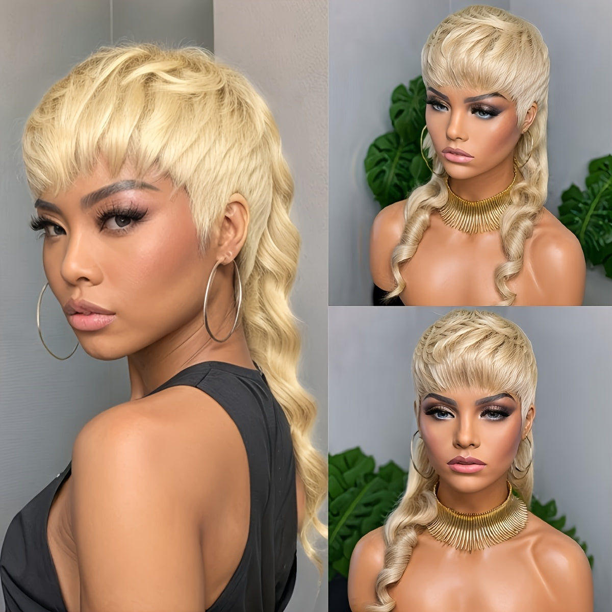 Deep Wave Wig Synthetic Long Hair 150% Density — Voluminous Curly Rose Net Cap Wig in Golden Brown Black, 22 & 24 Inch Easy Style for Women Parties Festivals Daily Wear