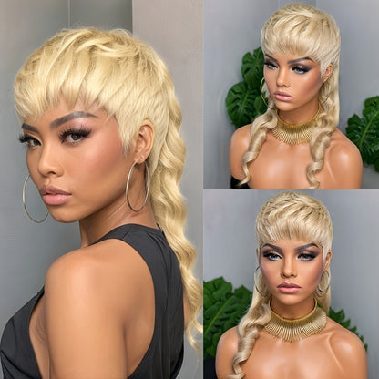 Deep Wave Wig Synthetic Long Hair 150% Density — Voluminous Curly Rose Net Cap Wig in Golden Brown Black, 22 & 24 Inch Easy Style for Women Parties Festivals Daily Wear