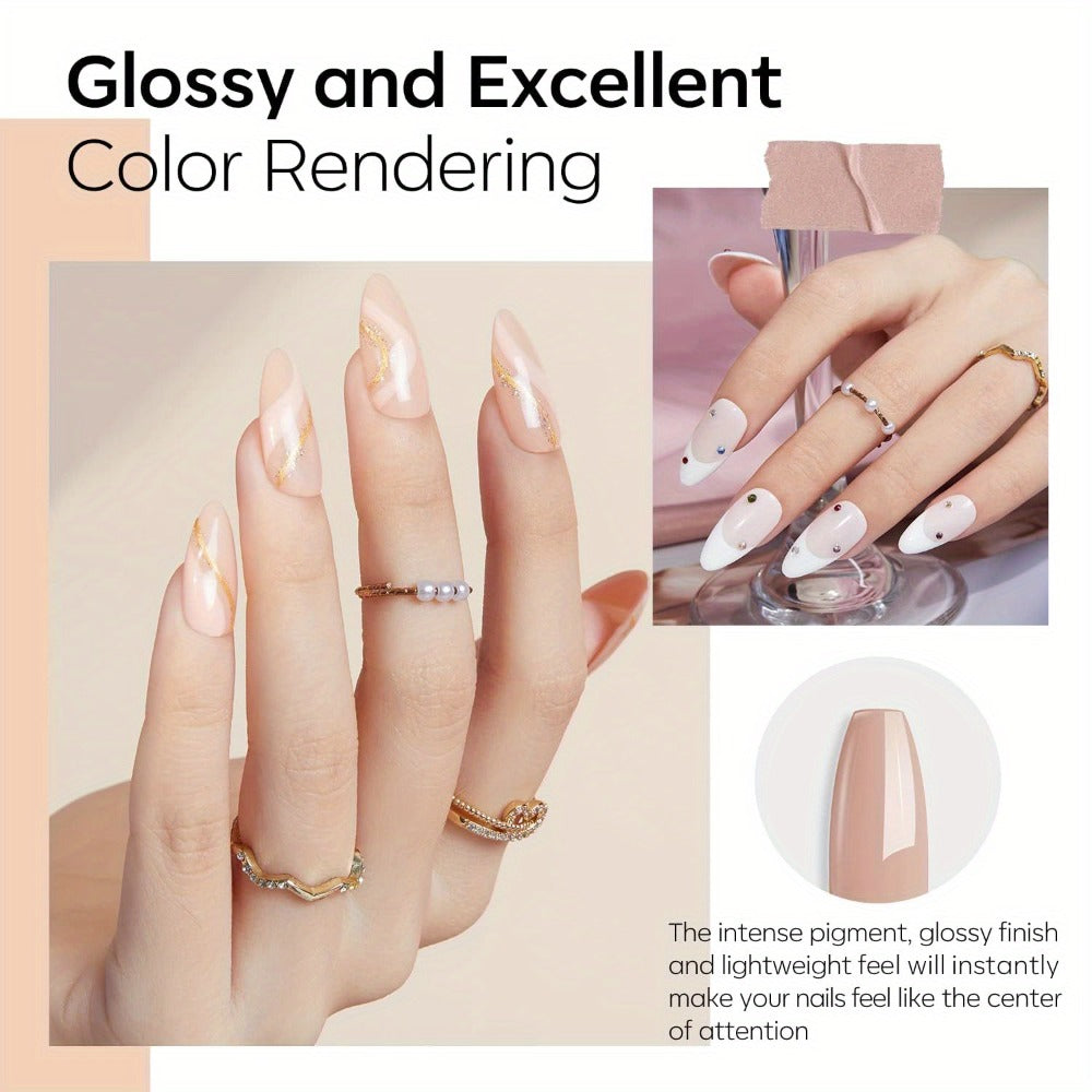 11pcs/Set Dip Powder Nail Kit Starter 4 Colors Nude Skin Tones Golden Glitter Neutral Acrylic Dipping Powder Liquid Set with Base Coat&Top Coat Activator for French Nail Art Manicure Salon Gift Set