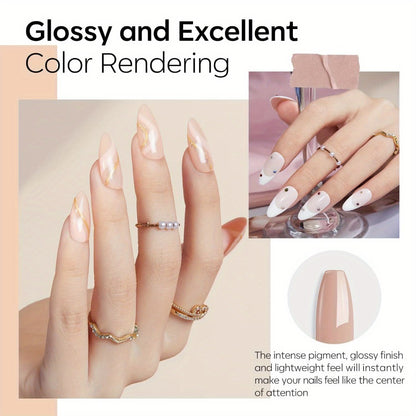 Dip Powder Nail Kit 11pcs Starter Set - 4 Colors Nude Skin Tones Golden Glitter Acrylic Dipping Powder with Base Coat Top Coat Activator French Nail Art Manicure Gift Set