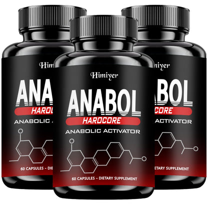 Anabolic Activator Supplement for Men — Anabol Hardcore Advanced Energy, Strength & Wellness Formula | 6-Keto-Diosgenin & Hecogenin | 60 Capsules | 1-3 Bottle Options