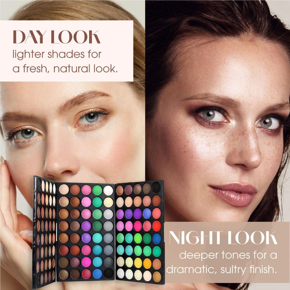 Eyeshadow Palette 120 Colors with 6 Makeup Brushes – Shimmer & Matte Multi-Color Eye Shadow Set for Stage Makeup, Cosplay, Party & Daily Glam Looks