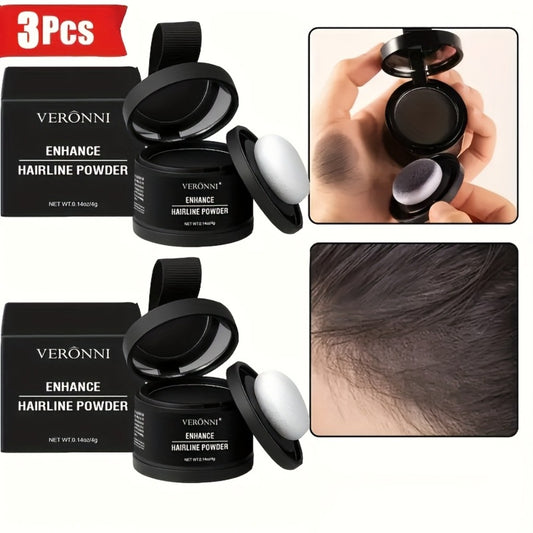 3pcs Hairline Powder Hair, Beard And Eyebrow Toner Sshade Powder Embellish And Fillforehead Hairline Toner Powder
