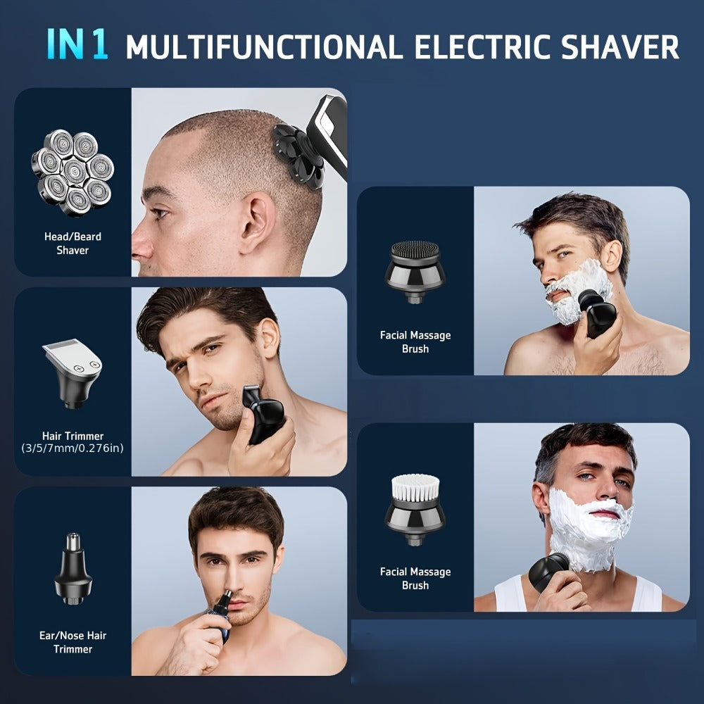 9D Electric Head Shaver for Bald Men, Upgraded 5-In-1 Head Shaver for Bald Men, Grooming Kit Electric Shaver for Men, Cordless Rechargeable Bald Head Razor for Home&Travel Gift Good, Valentine'S Day Gift