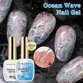 NICOLE DIARY 0.51oz Blue Sea Wave Bubble Gel Nail Polish - Marble Watercolor Ink Nail Art, at Home, Long-Lasting Glossy End, No Resin Remover Needed