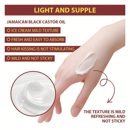 Jamaican Black Castor Oil Hair Milk - Moisturizing Hydrating Formula, Natural Volume & Smoothness, Protects & Revitalizes All Hair Types, Castor Essential Oil Hair Care Treatment for Women & Men, 100g
