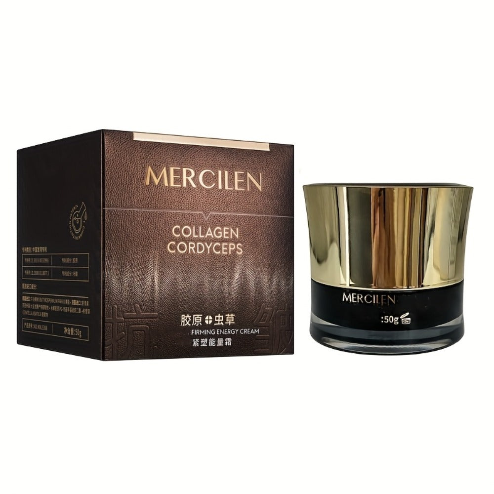 Mercilen Collagen Cordyceps Moisturizing Cream - 50g, Plant-Based Squalane & Glycerin, Alcohol-Free, Ideal for Normal to Sensitive Skin, Moisturizing Face Cream|Sensitive Skin Care Plant Extract Cream, Skincare