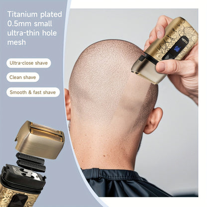 Foil Shaver for Men — Electric Razor, Beard & Mustache Trimmer, Cordless Head Shaver for Bald Men | Barber Shears Haircutting Kit | Father's Day Gift for Dad