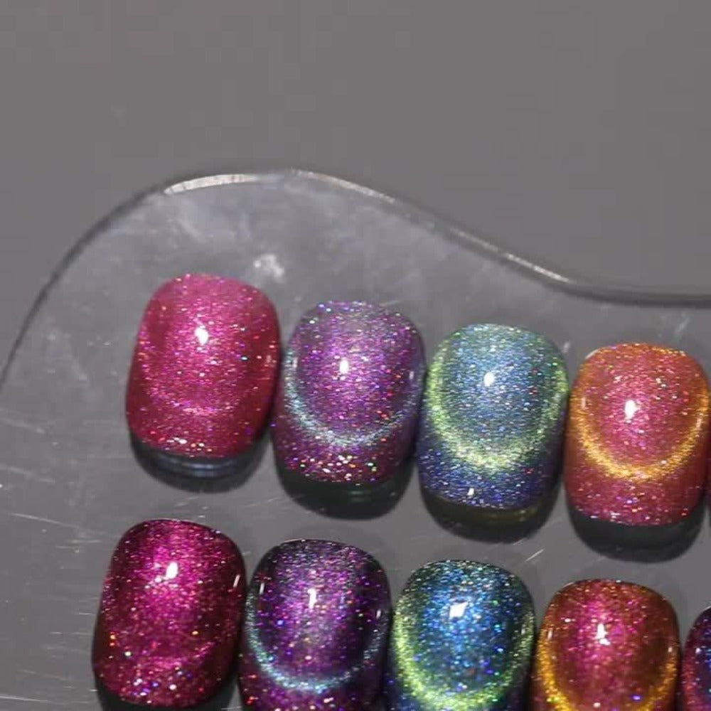 Cat Eye Nail Polish Set 6Colors 0.51oz Reflective Cat'S Eye Nail Gel Soaking LED Gel Salon Female Nail Art Tools Fashion Holographic Nail Art