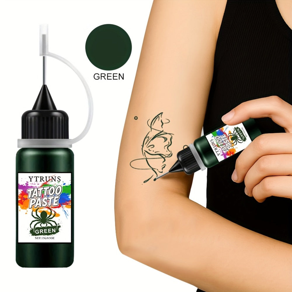 YTRUNS Temporary Tattoo Ink - Fast-Drying Waterproof Tattoo Paint Featuring 7 Bright Colors (Red, Purple, Blue, Green, Orange, Pink) - Gentle Body Art for Celebrations, Festivals
