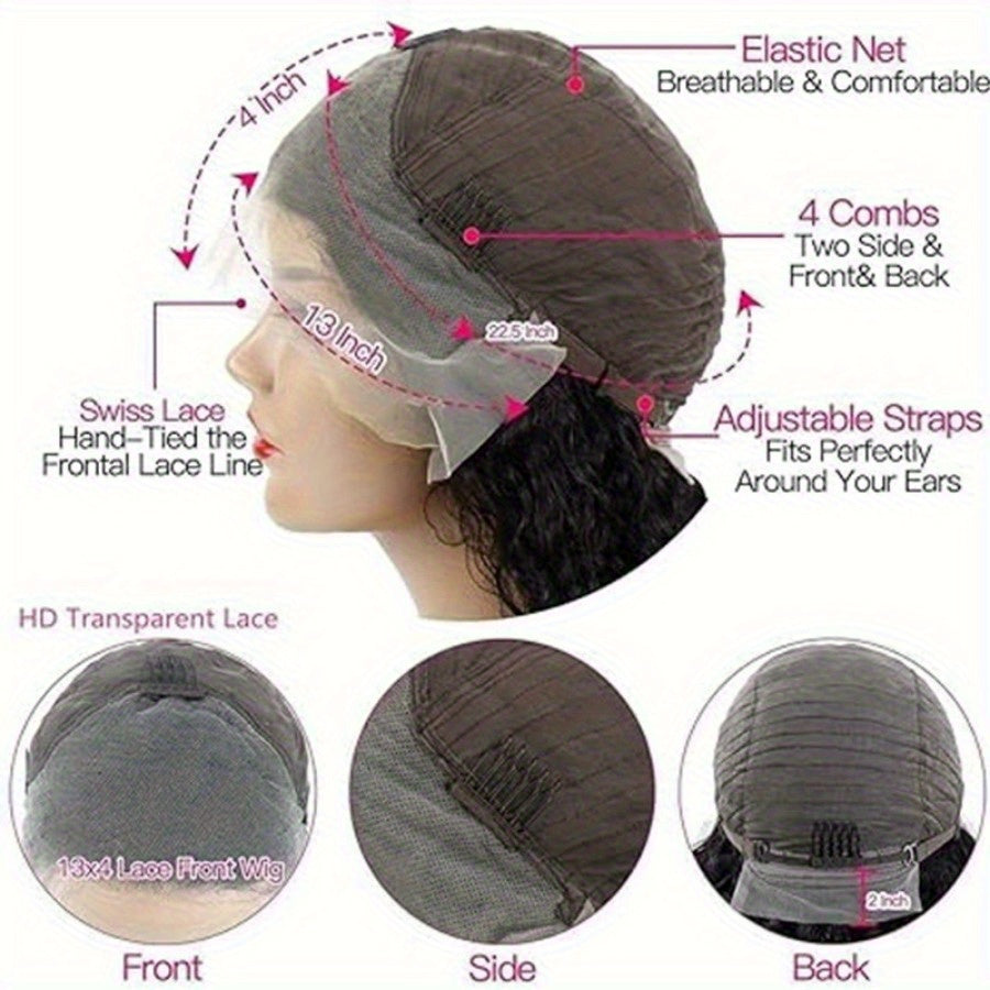 Ombre Blonde Lace Front Synthetic Wigs, Long Wavy 200% Density Pre Plucked Glueless Wigs with Hairline, 13x4 HD Transparent Lace Front, Body Wave for Women, Grey Blue, Daily Wear Christmas Halloween Party Wig, 4/27